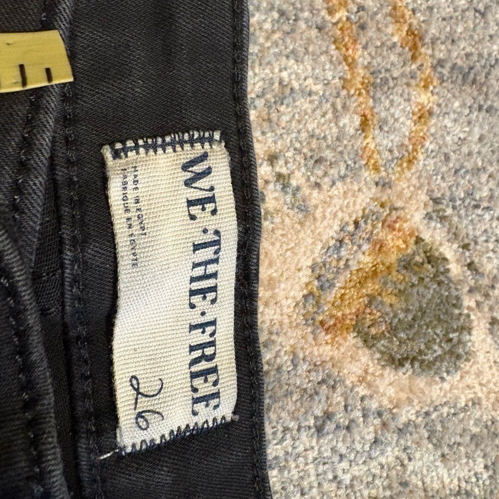 Free People We The Free Aura High Rise Slim Cigarette Jeans Womens Size 26 Black - Picture 5 of 8